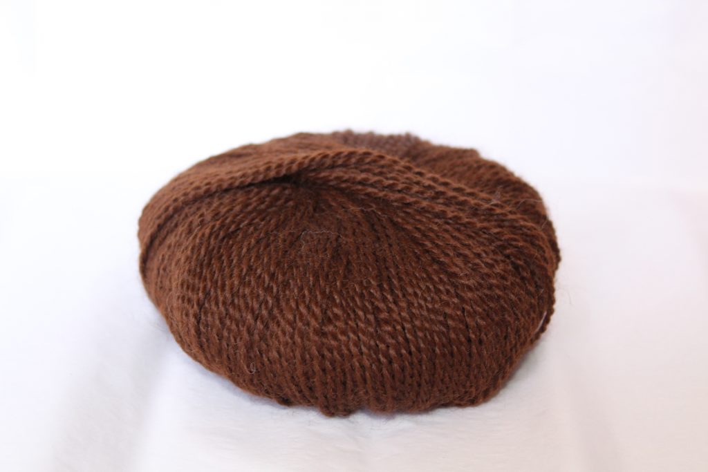 Fil Marron Foncé naturel non teint 2 brins Alpaga Boutique